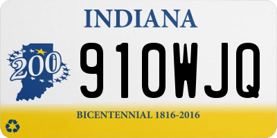 IN license plate 910WJQ