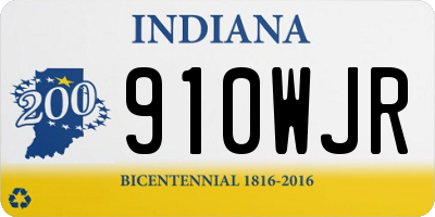 IN license plate 910WJR