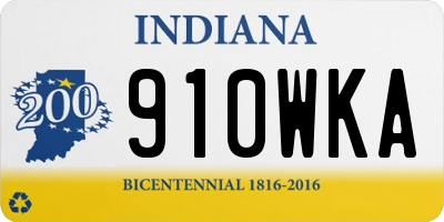 IN license plate 910WKA