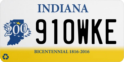 IN license plate 910WKE