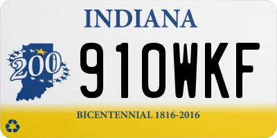 IN license plate 910WKF