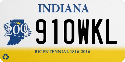 IN license plate 910WKL