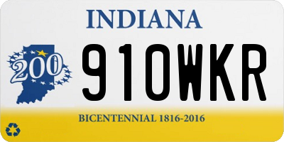 IN license plate 910WKR