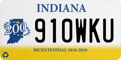 IN license plate 910WKU