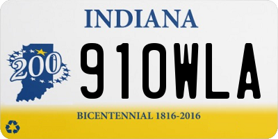 IN license plate 910WLA