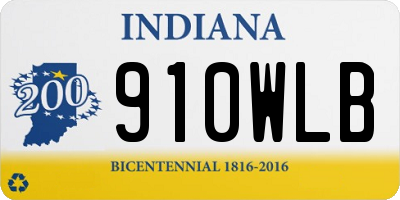 IN license plate 910WLB