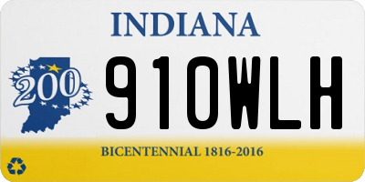 IN license plate 910WLH