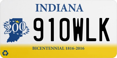 IN license plate 910WLK
