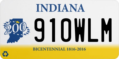 IN license plate 910WLM