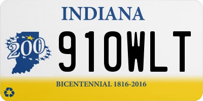 IN license plate 910WLT