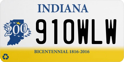IN license plate 910WLW