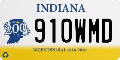 IN license plate 910WMD