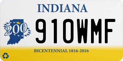 IN license plate 910WMF