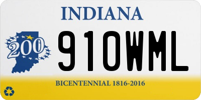 IN license plate 910WML