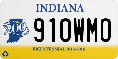 IN license plate 910WMO
