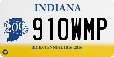 IN license plate 910WMP