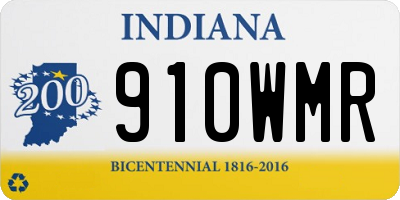 IN license plate 910WMR