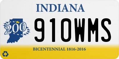 IN license plate 910WMS