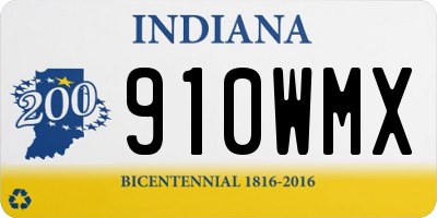 IN license plate 910WMX