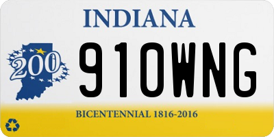 IN license plate 910WNG