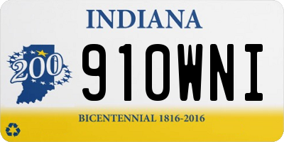 IN license plate 910WNI