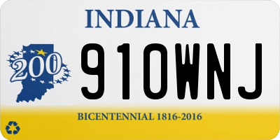 IN license plate 910WNJ