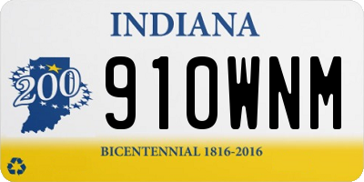 IN license plate 910WNM