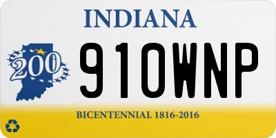 IN license plate 910WNP