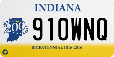 IN license plate 910WNQ