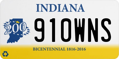 IN license plate 910WNS