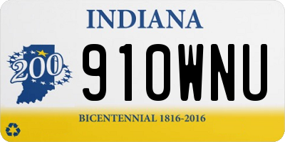 IN license plate 910WNU