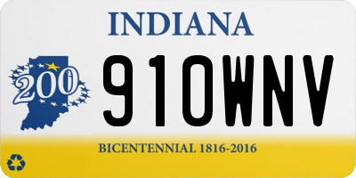 IN license plate 910WNV
