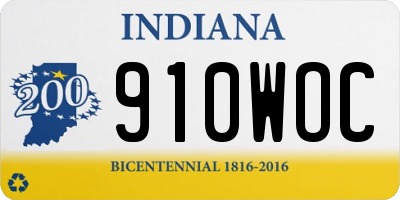 IN license plate 910WOC