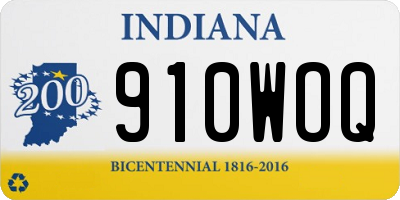 IN license plate 910WOQ