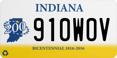 IN license plate 910WOV