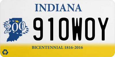 IN license plate 910WOY
