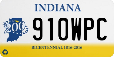 IN license plate 910WPC
