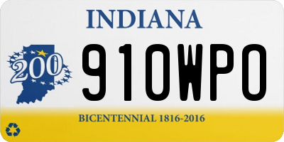 IN license plate 910WPO