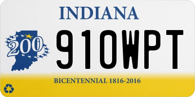 IN license plate 910WPT