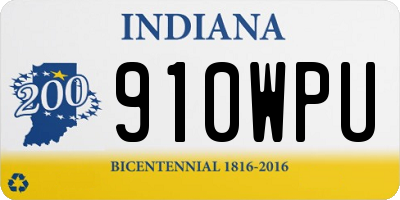IN license plate 910WPU