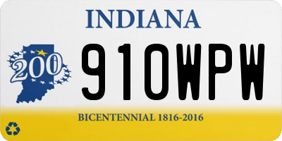 IN license plate 910WPW