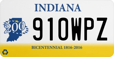 IN license plate 910WPZ