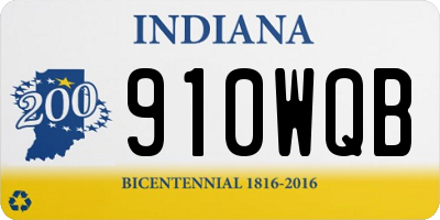 IN license plate 910WQB