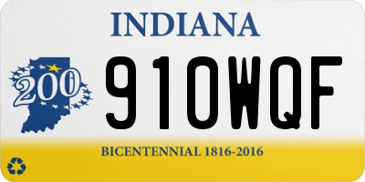 IN license plate 910WQF