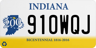 IN license plate 910WQJ