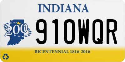 IN license plate 910WQR