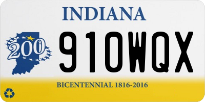 IN license plate 910WQX