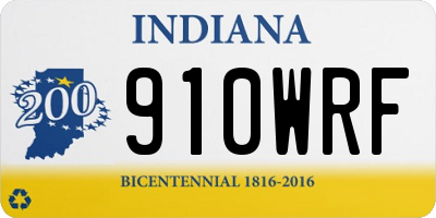 IN license plate 910WRF