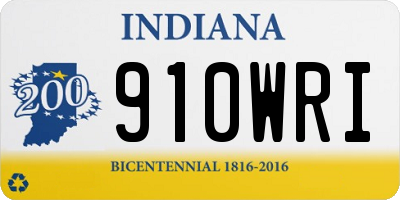 IN license plate 910WRI