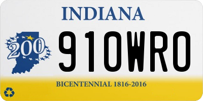 IN license plate 910WRO